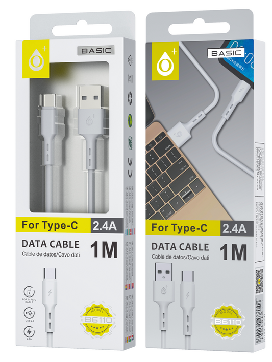 Type C 2.4A Data Cable 1M BLACK B6110