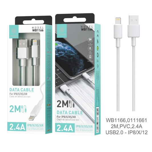 Lightning Data Cable, 2.4A, 2M, White IKREA WB1166