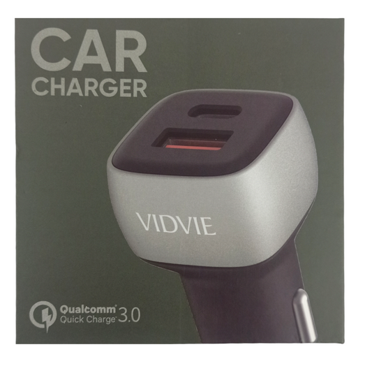 VIDVIE XL-CC504 1 USB +1 Type-C Port PD 18 W Qualcomm QC 3.0 3A Type-C Car Charger For iPhones and Latest Phones