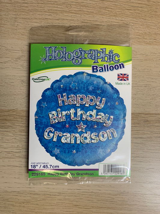 HAPPY BIRTHDAY GRANDSON PINK 18" BALLOON