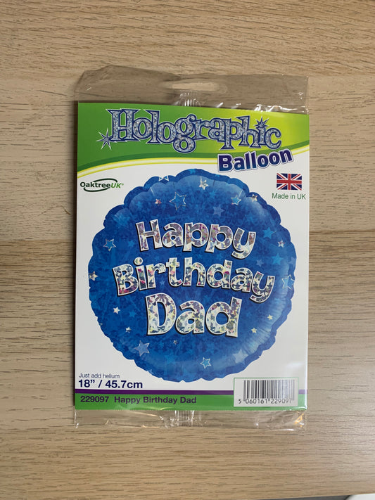 HAPPY BIRTHDAY DAD BLUE 18" BALLOON