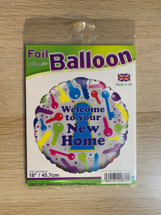 WELCOME TO YOUR NEW HOME WITH KEYS DESIGN WHITE COLOUR 18" BALLOON