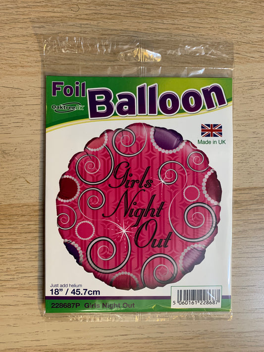 GIRLS LAST NIGHT OUT PINK COLOUR ROUND 18" BALLOON
