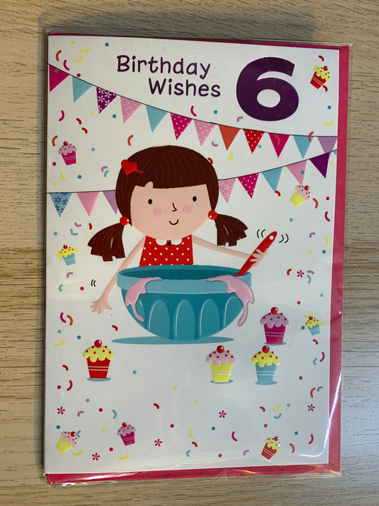 "BIRTHDAY WISHESH 6" WITH ICE-CREAM DESIGN GREETING CARD