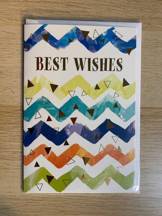 "BEST WISHESH" WITH TRIANGLE DESIGN GREETING CARD