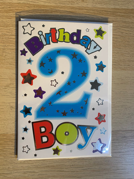 "BIRTHDAY BOY 2" WITH STAR DESIGN GREETING CARD