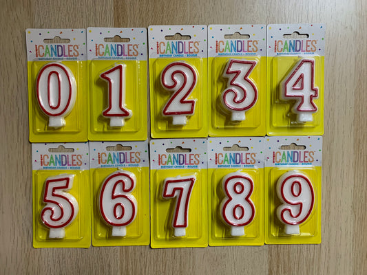 NUMERIC WHITE CANDLE FROM 1 TO 9 FOR SPECIAL BIRTHDAY