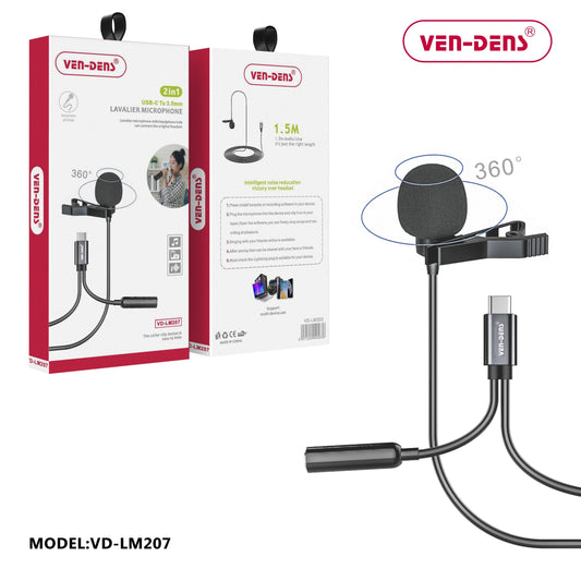 2in1 Microphone connect to USB C & 3.5 mm (VD-LM207)